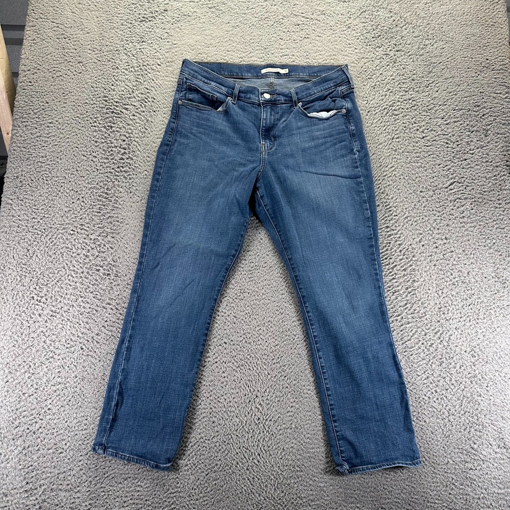 Levi's Jeans Women 32x27 Blue Cotton Denim Straight Leg Classic Workwear Stretch